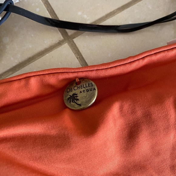 NWT De Chelles Aqua Orange Macrame Triangle Bikini Set Made in Brazil Size M - Picture 5 of 10
